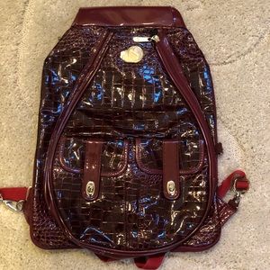 Whak Sak Red (wine) Patent Tennis Bag NWOT